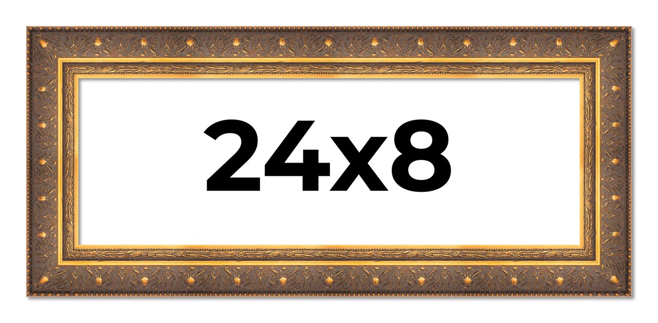 Panoramic Museum Gold Picture Frame - UV Acrylic, Foam Board Backing, Hanging Hardware